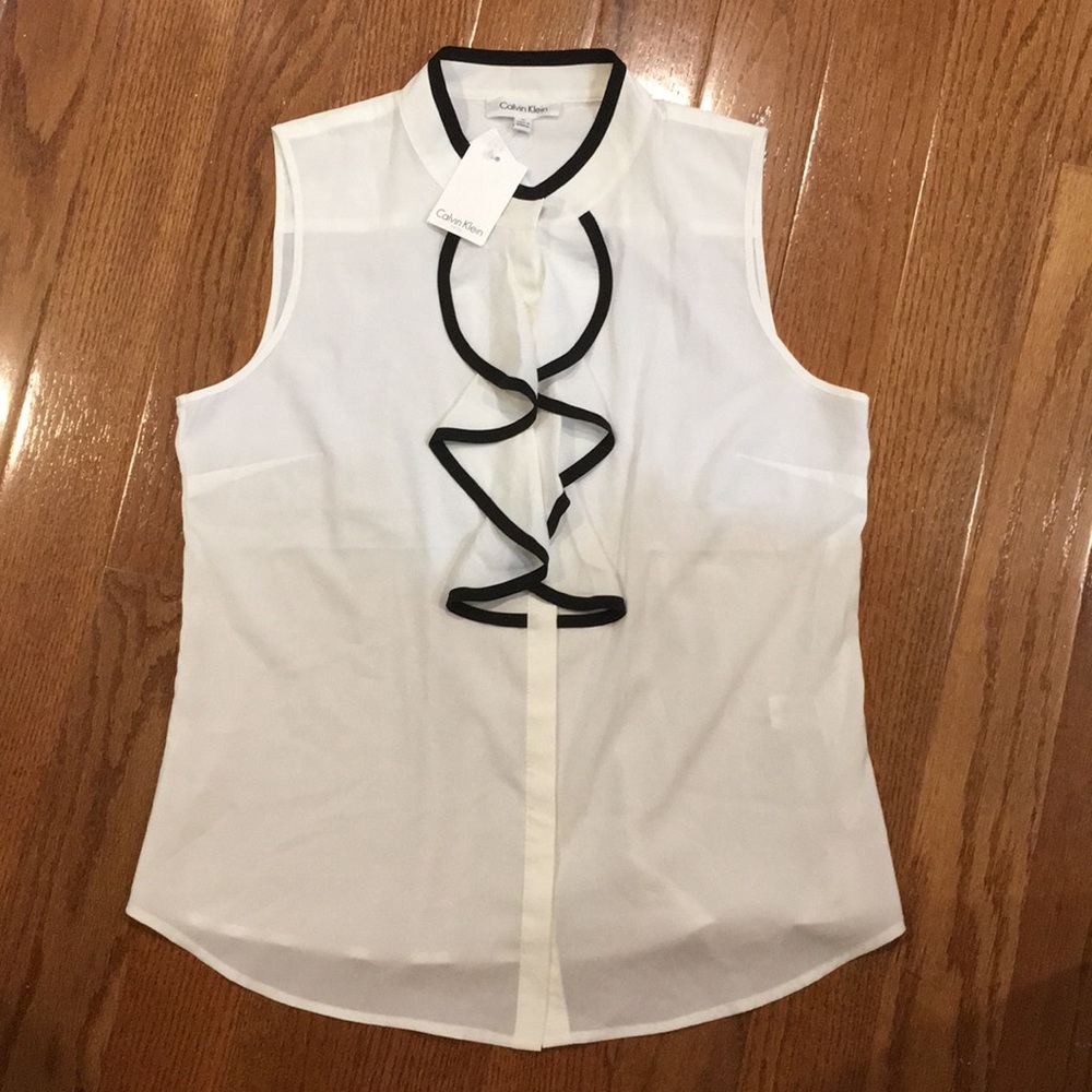 CK Eggshell Ruffle Collar shirt